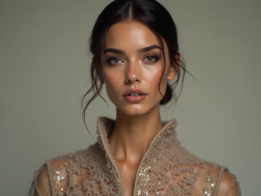 Elegant fashion model showcasing Bella Moda design